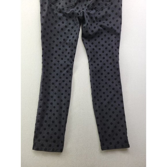 Ann Taylor Modern Fit 4 Black Jeans Denim Pants w/Velvet Polka Dot Stretch - Picture 7 of 9